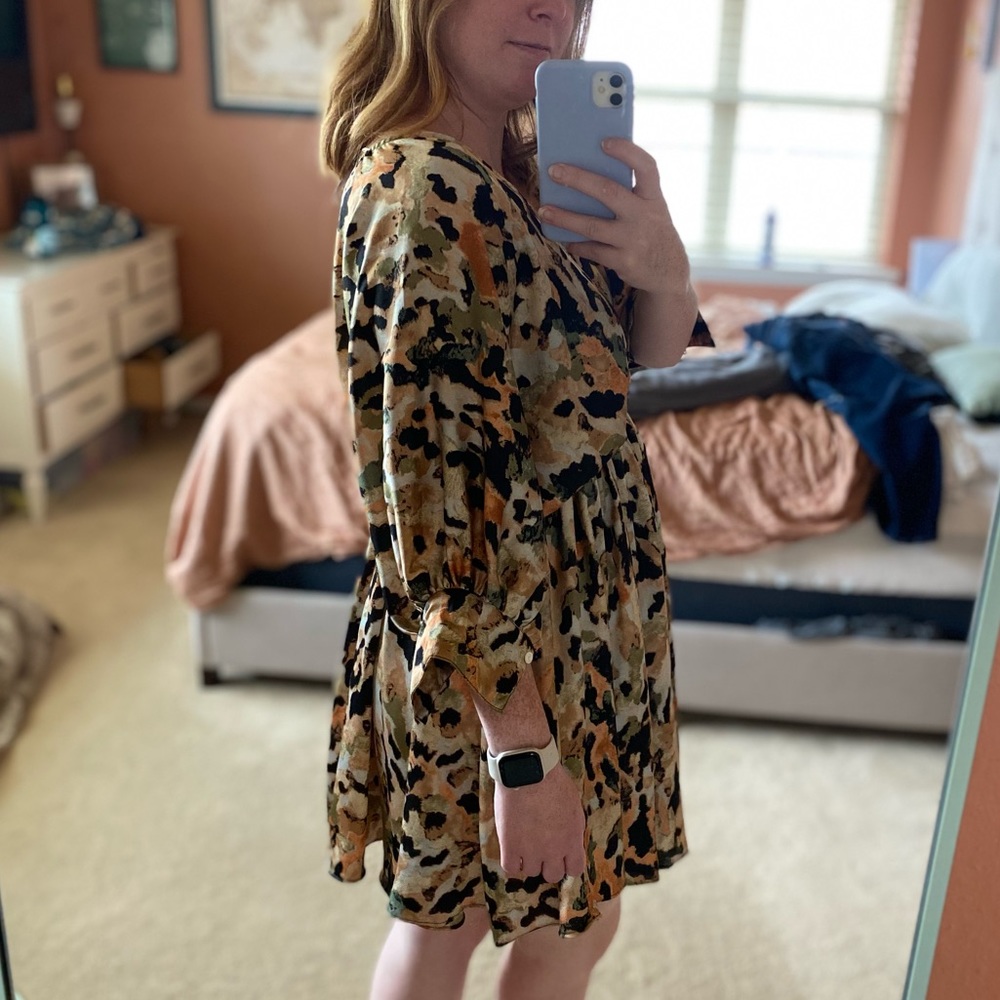 Patterned Multi Colored Mini Dress - image 4